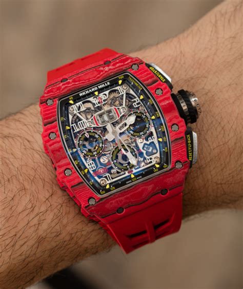 richard mille red strap watch|richard mille red strap price.